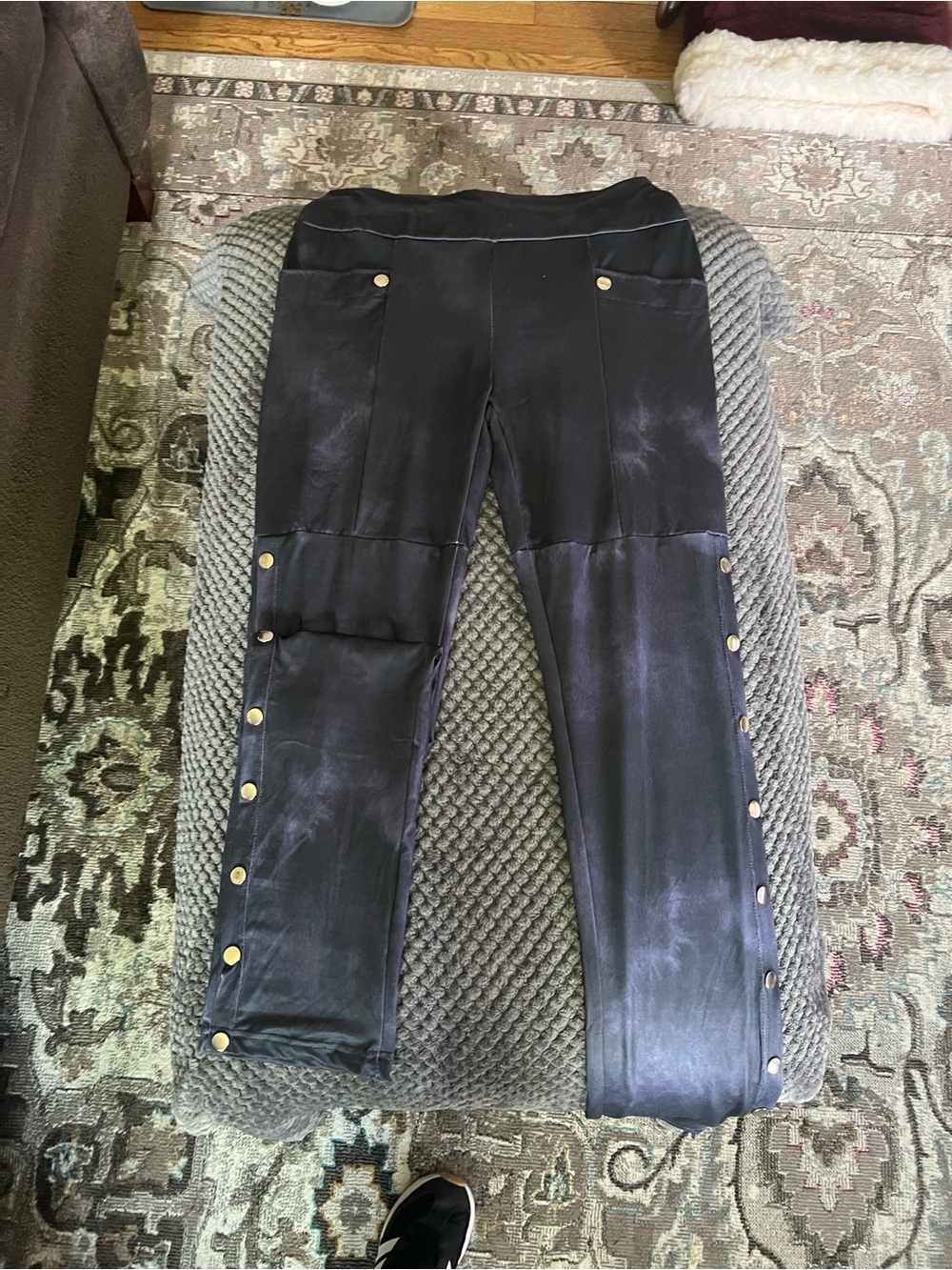 Black Pants with Snap-Buttons up legs (snaps go right above knee)